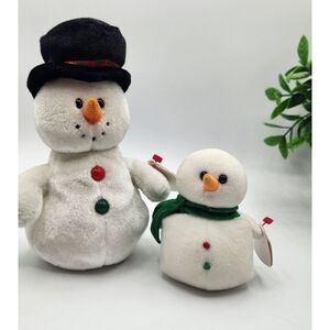 Two Ty Beanies - Baby Coolston and Lil‎ Snow 2007 Winter Holiday Jingle Beanies
